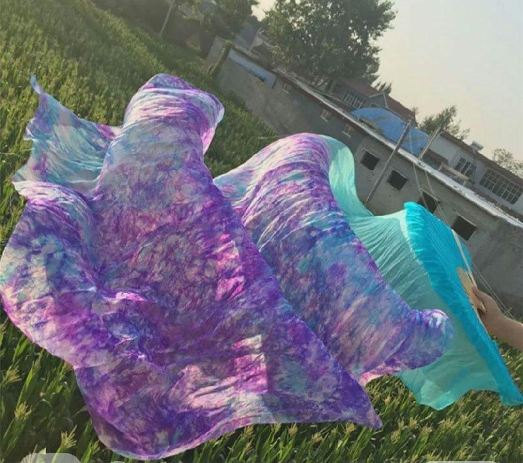 シルク ファンベール ベリーダンス 衣装 Silk FanVeil 水色 青