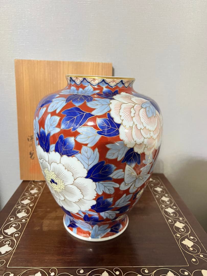深川製磁赤絵花瓶
