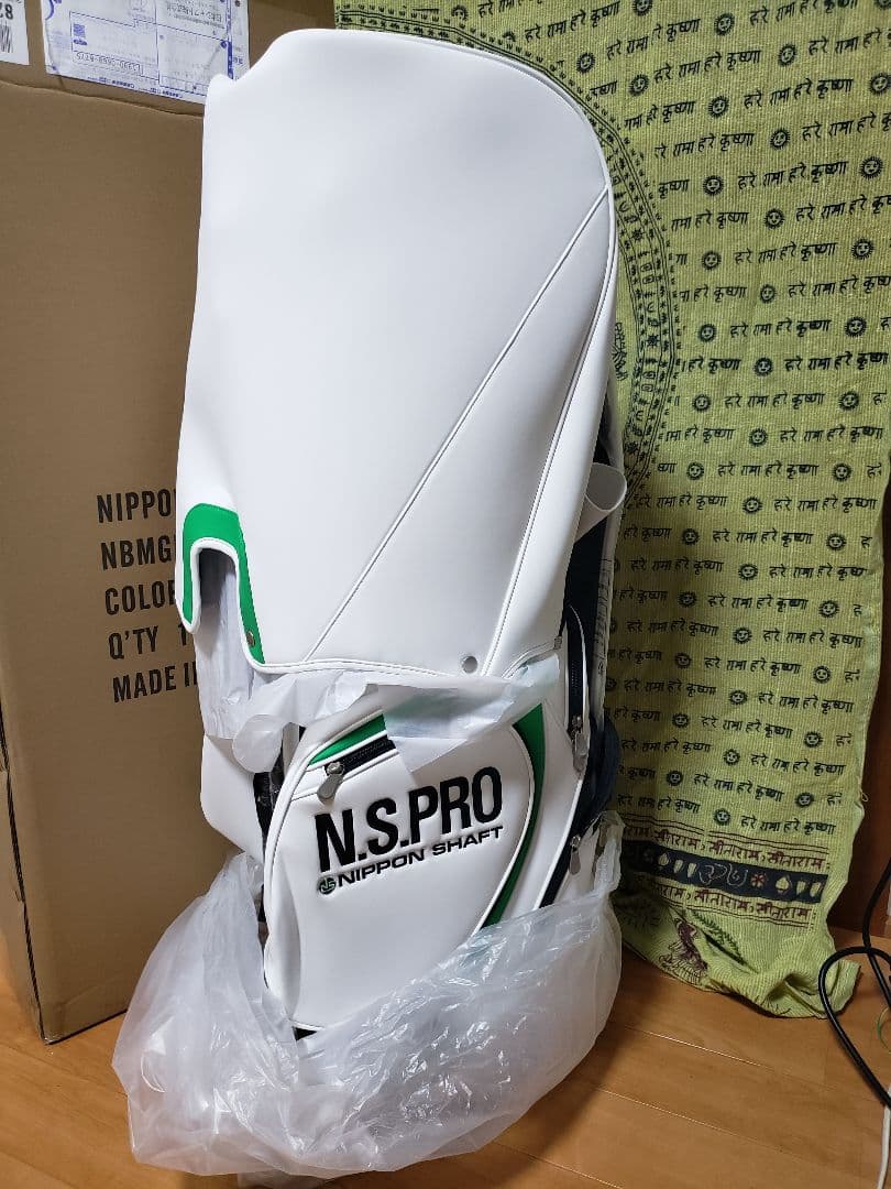 N.S.PRO ゴルフキャディバッグ ホワイト/グリーン