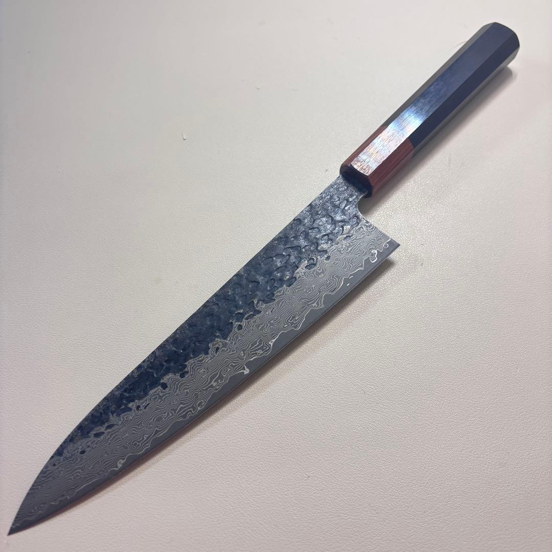 黒打ちダマスカス和牛刀八角柄 和包丁　シェフナイフ 210mm 牛刀'ᙁ