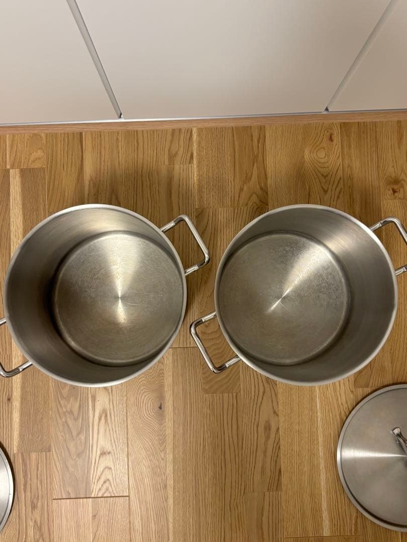 <2セット> PRO CHEF 26cm 寸胴　蓋あり