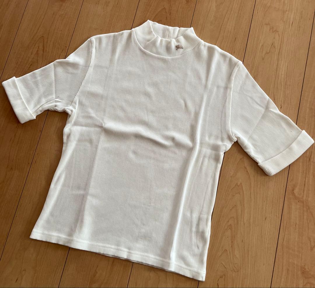BURBERRY GOLF ハイネック トップス 半袖　アイボリー　白　M