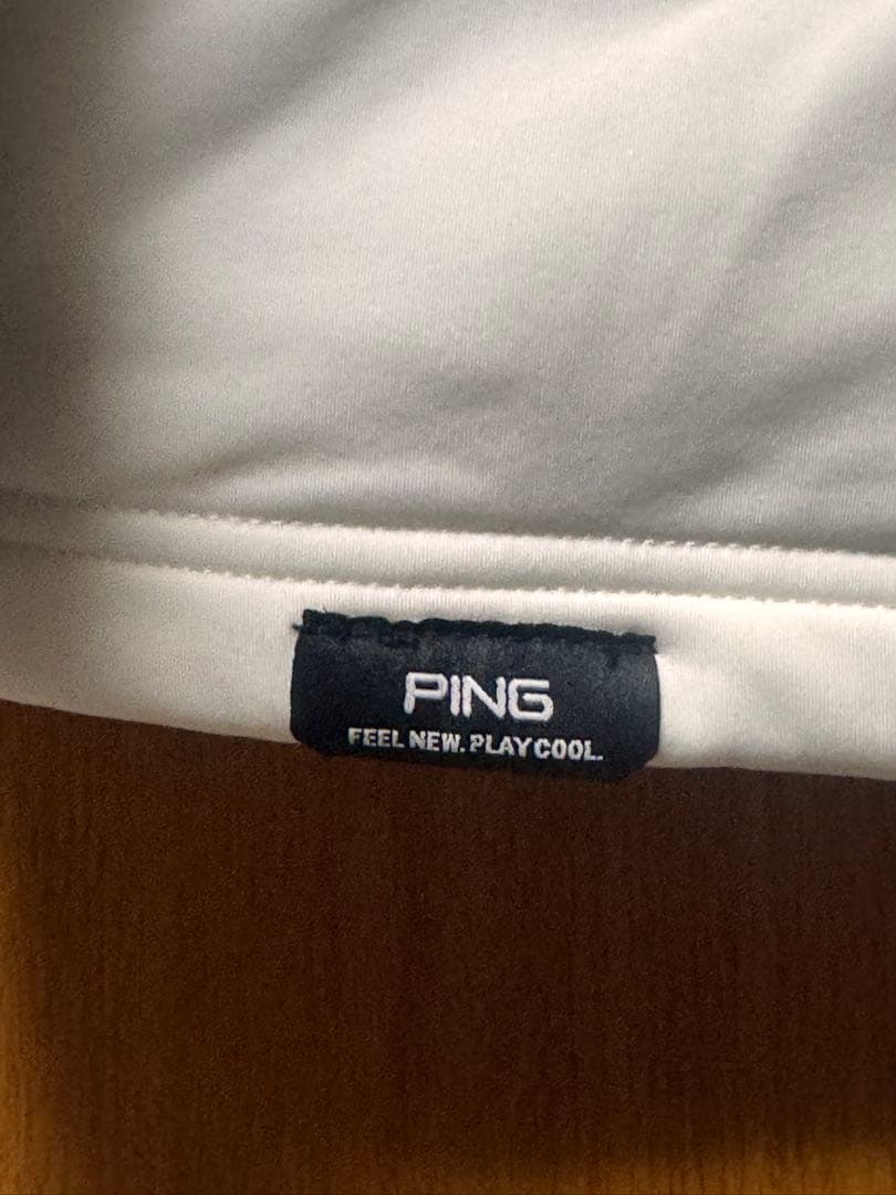 【新品】PING ハーフジップシャツ　ゴルフウェア　ホワイト　LLサイズ