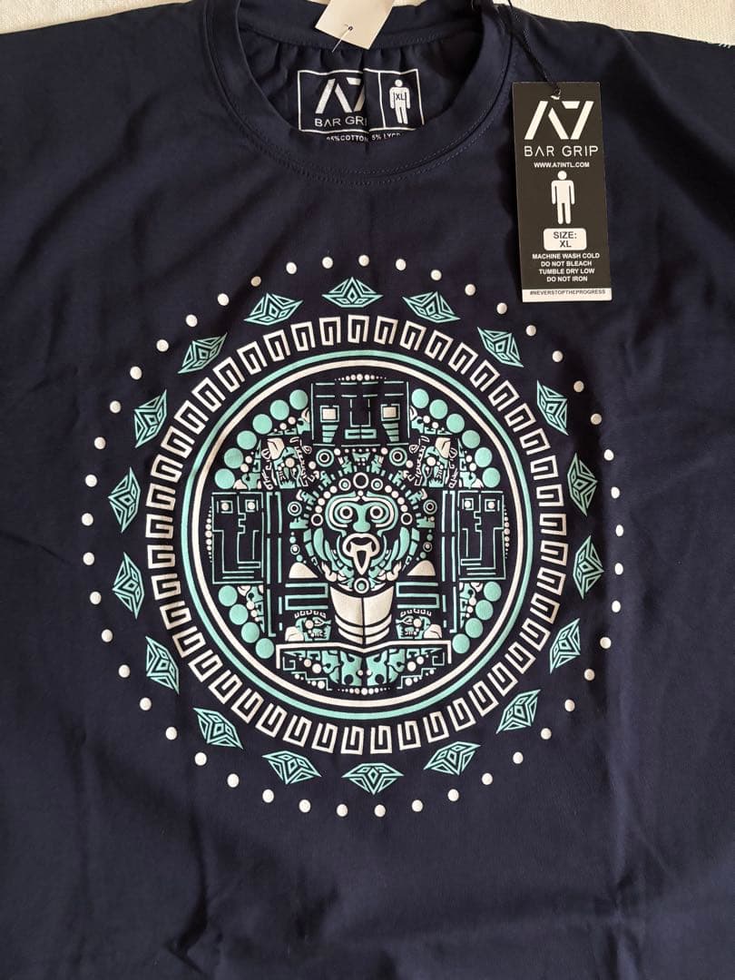 タグ付 A7 バーグリップTシャツ アステカ XL パワーリフティング ネイビー