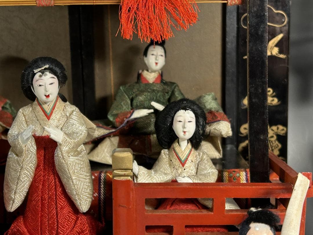 時代　雛御殿　雛道具 雛人形　セット　大正　昭和　木箱 蒔絵