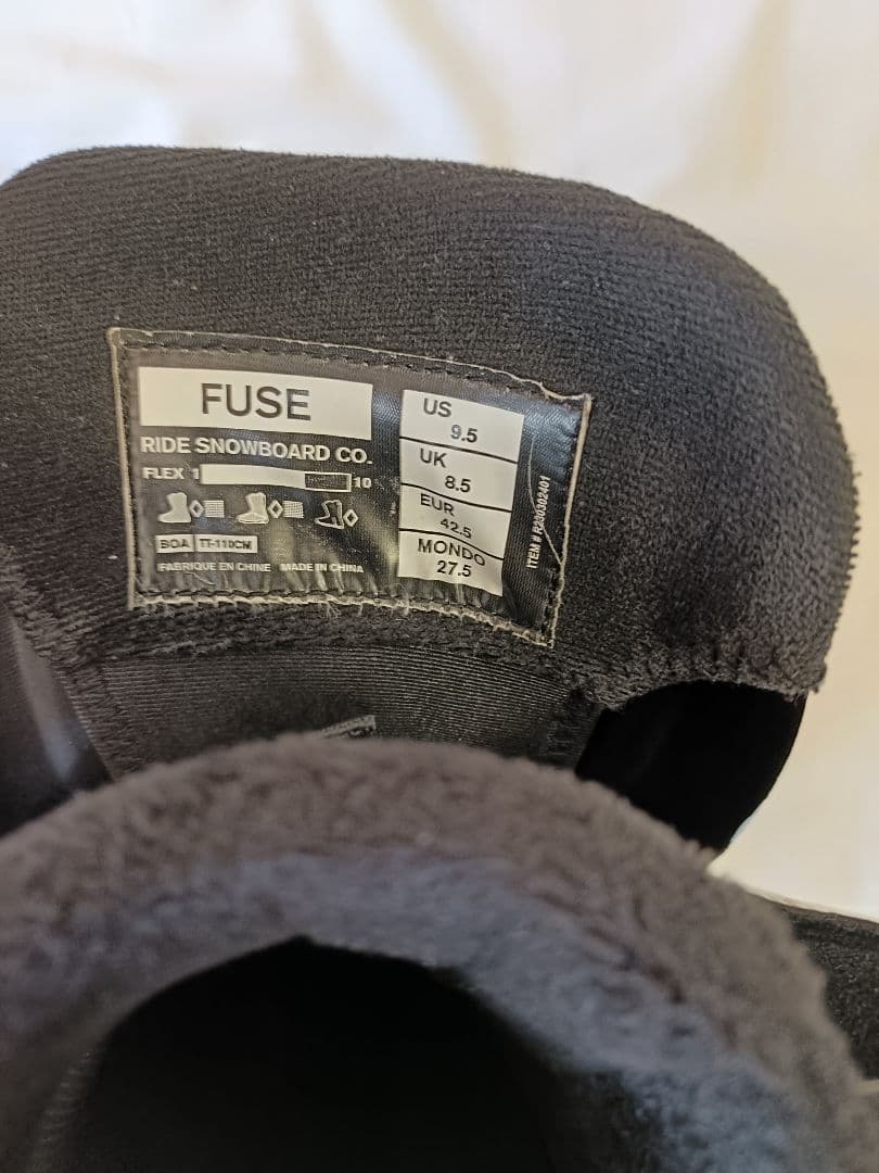 スノボブーツ RIDE FUSE 27.5cm 23-24モデル