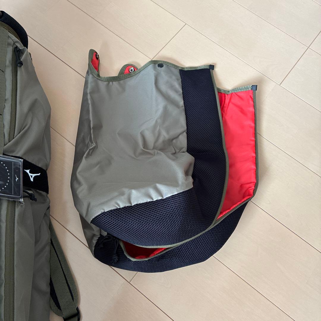 キャディバッグ ミズノ FLOTT 　垂直方向に背負えます　電車移動楽