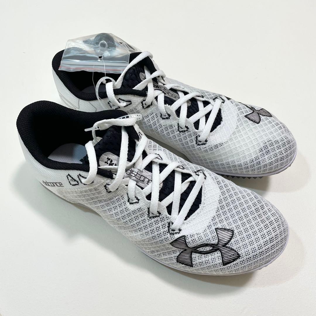 アンダーアーマー 陸上スパイク 27cm Kick Distance 4 白