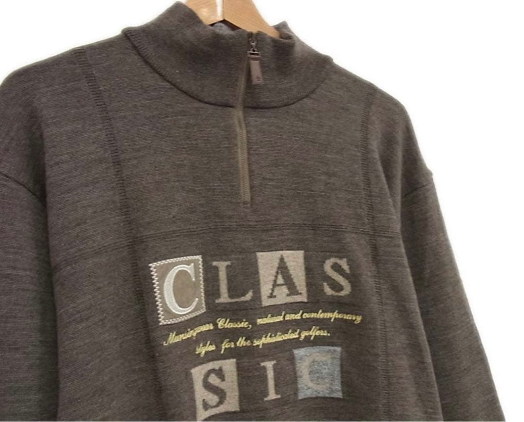美品2.8万円●Munsingwear ハーフジップ ニットセーター ゴルフ M