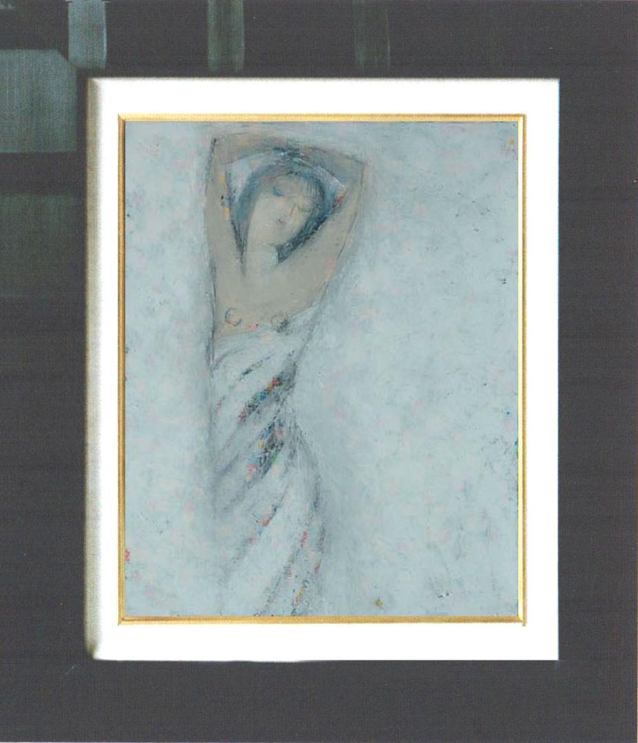 油絵 菅家令子 絵 絵画 インテリア 額付(白) F6-080912 人物 女性