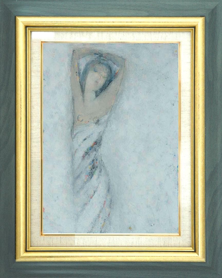 油絵 菅家令子 絵 絵画 インテリア 額付(白) F6-080912 人物 女性