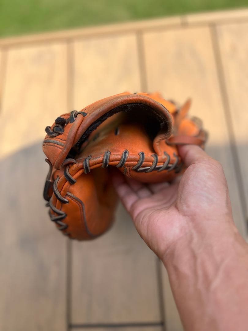 ハイゴールド　オレンジ レザー 軟式　キャッチャー　ミット