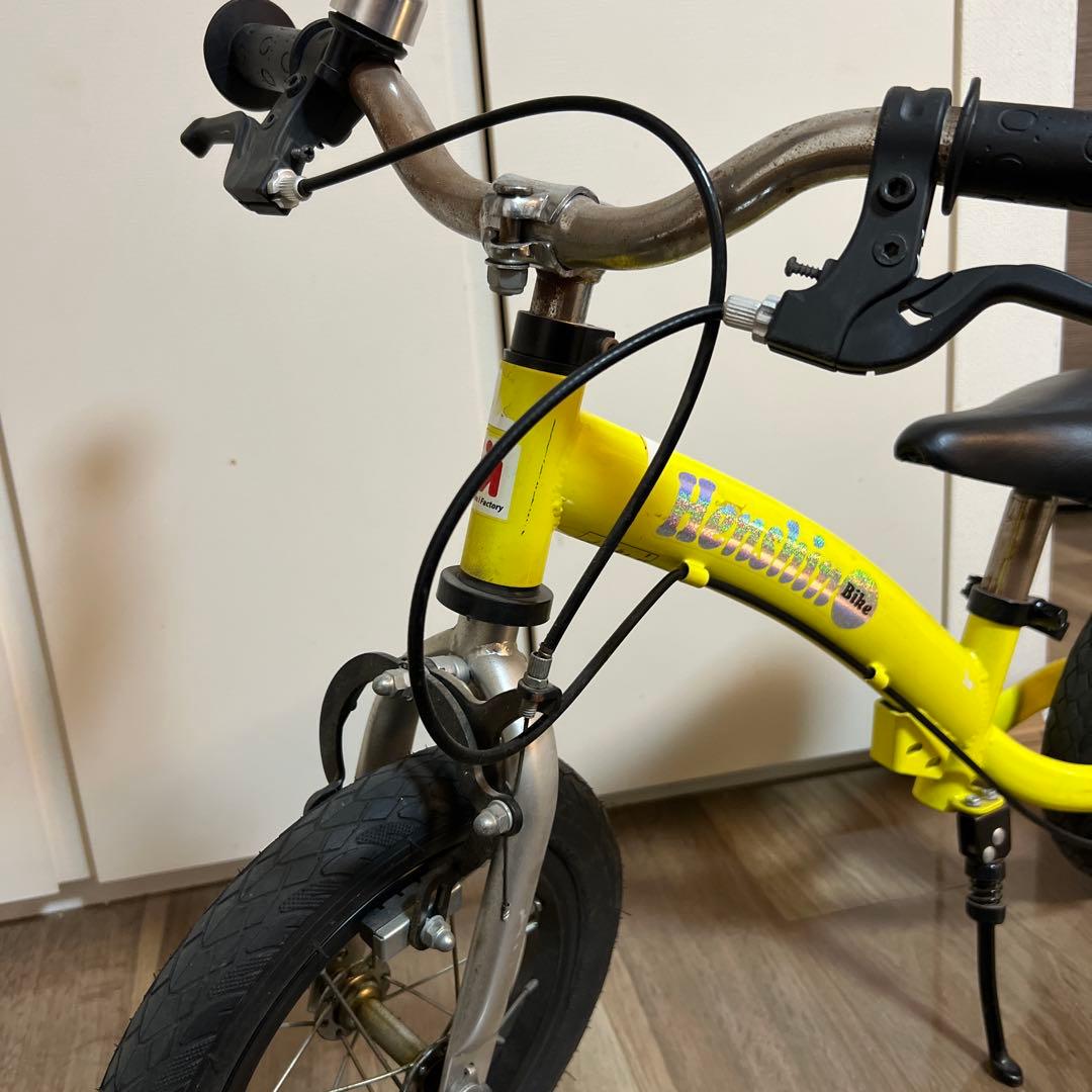 【都内湾岸直接引取】美品へんしんバイク 子供 自転車 イエロー 12インチ