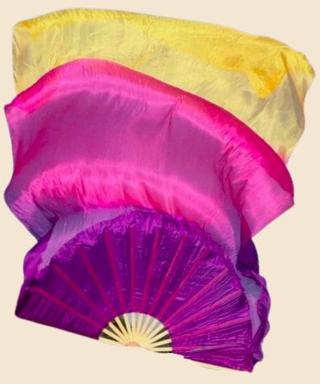 【新品】ビッグファンベール★高品質シルク・右手のみ★紫ピンクオレンジ