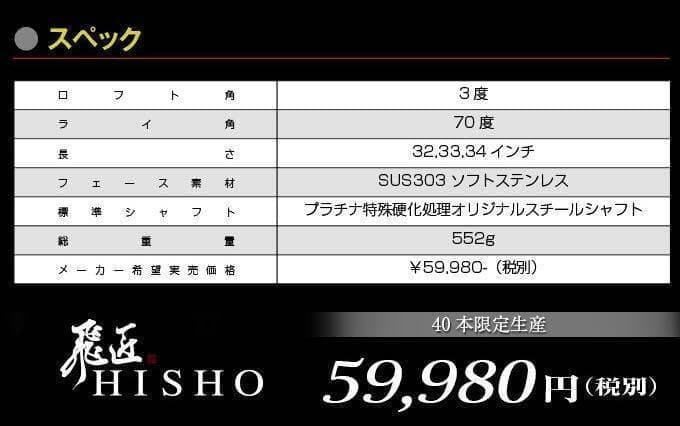 ★シリアル付40本限定生産★ 超レア最高級CNC削り出し 飛匠 ピン型 パター