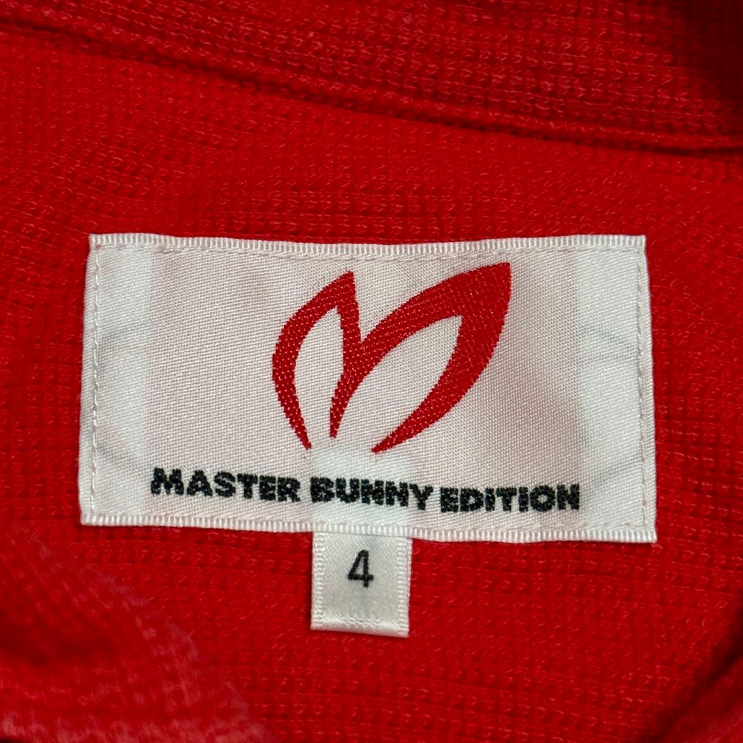 MASTERBUNNY赤ポロシャツ半袖コットン100日本製パイル素材春夏ゴルフ