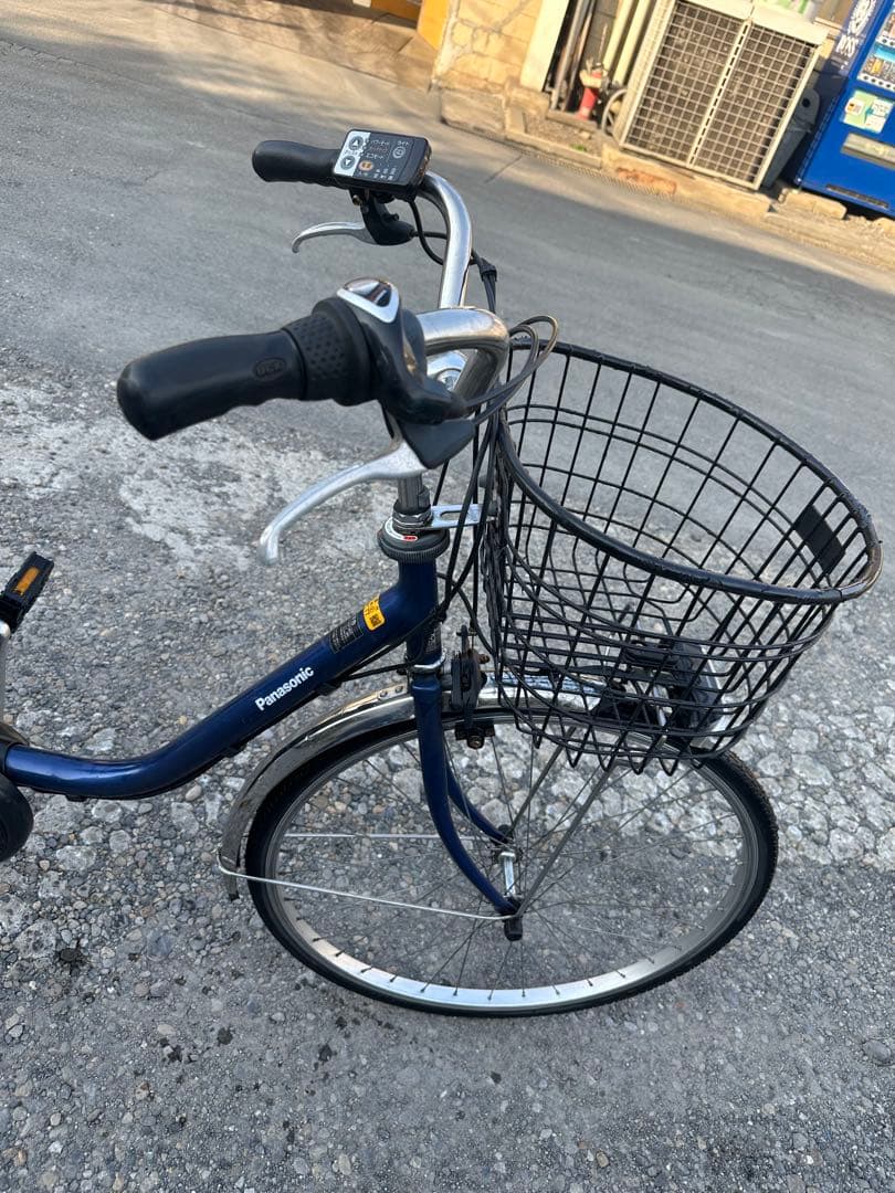 パナソニック電動アシスト自転車 青色 前バスケット付き