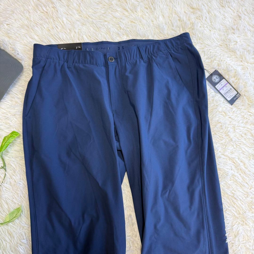 【アンダーアーマー】新品ダグ付 ストレッチパンツ ネイビー XXLサイズ メンズ