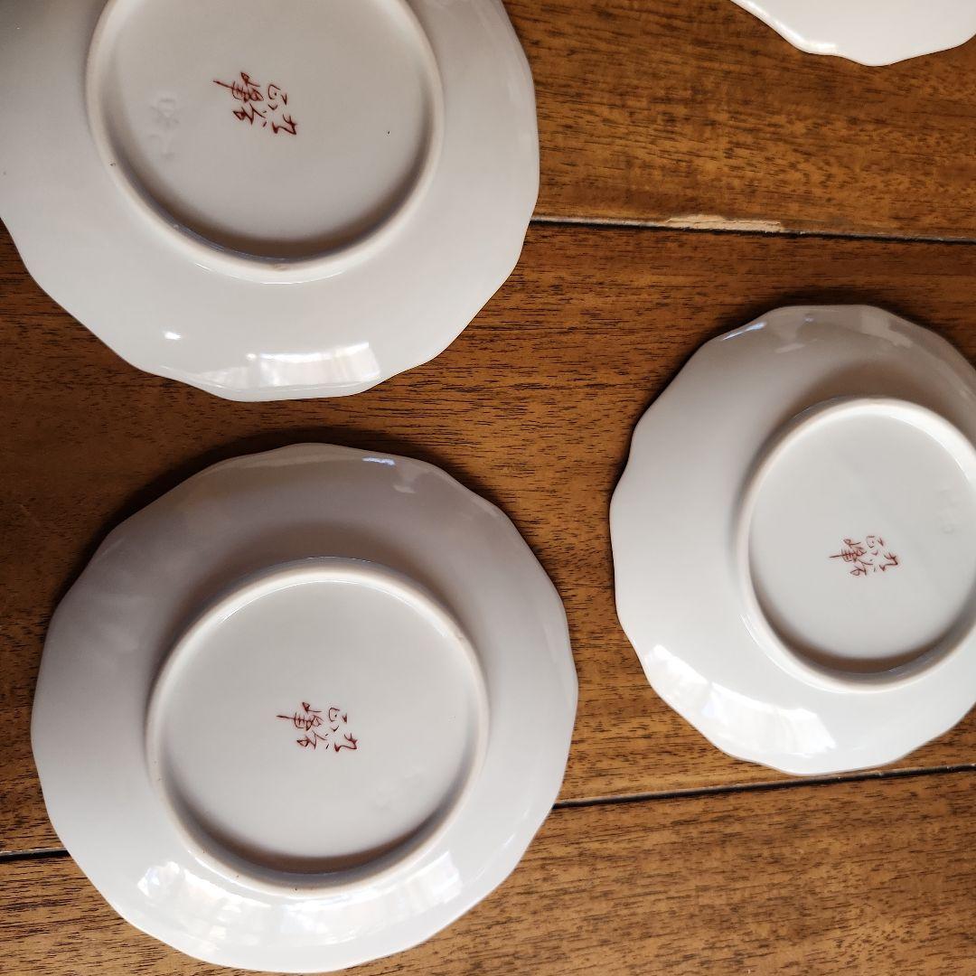 九谷焼　正峰造 花鳥4号皿揃 [吉田屋/青粒テッセン］