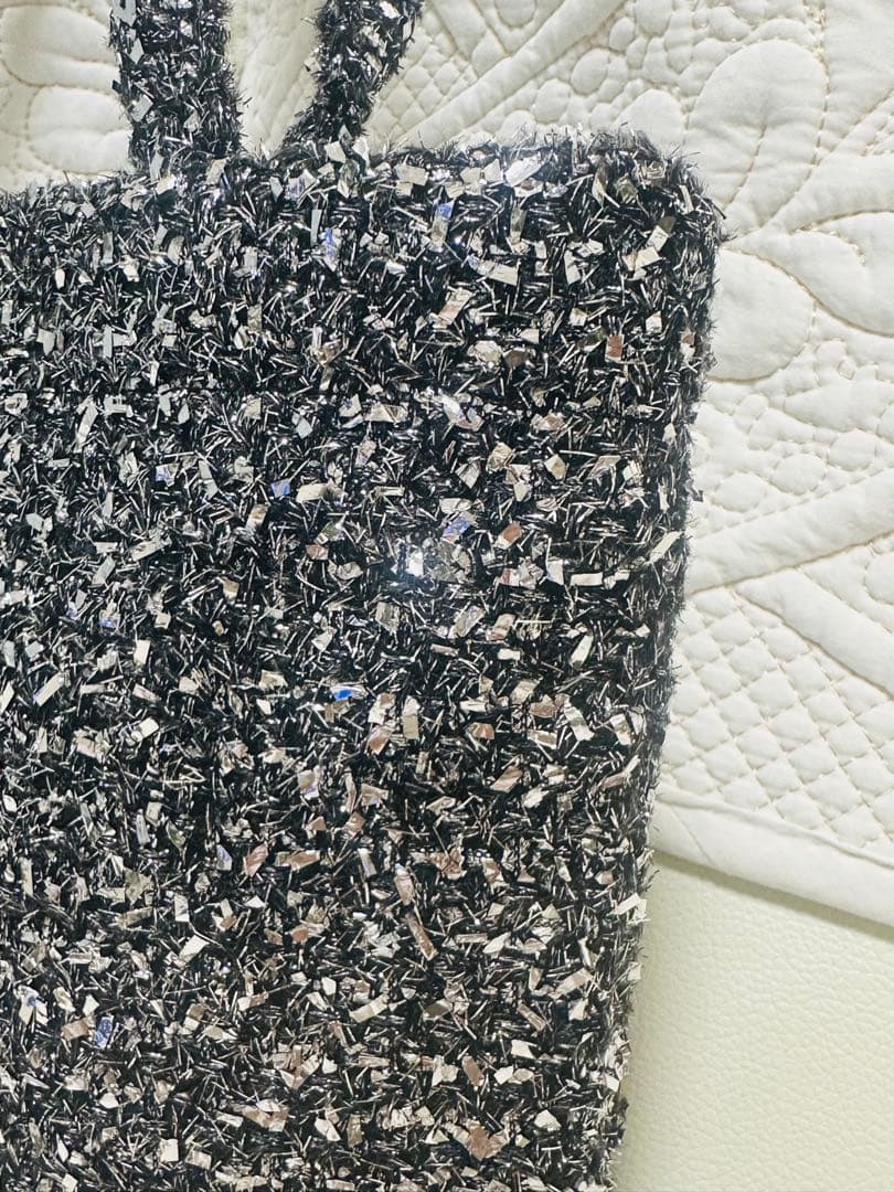 CHANEL スパンコール トートバッグ グレー　ノベルティ
