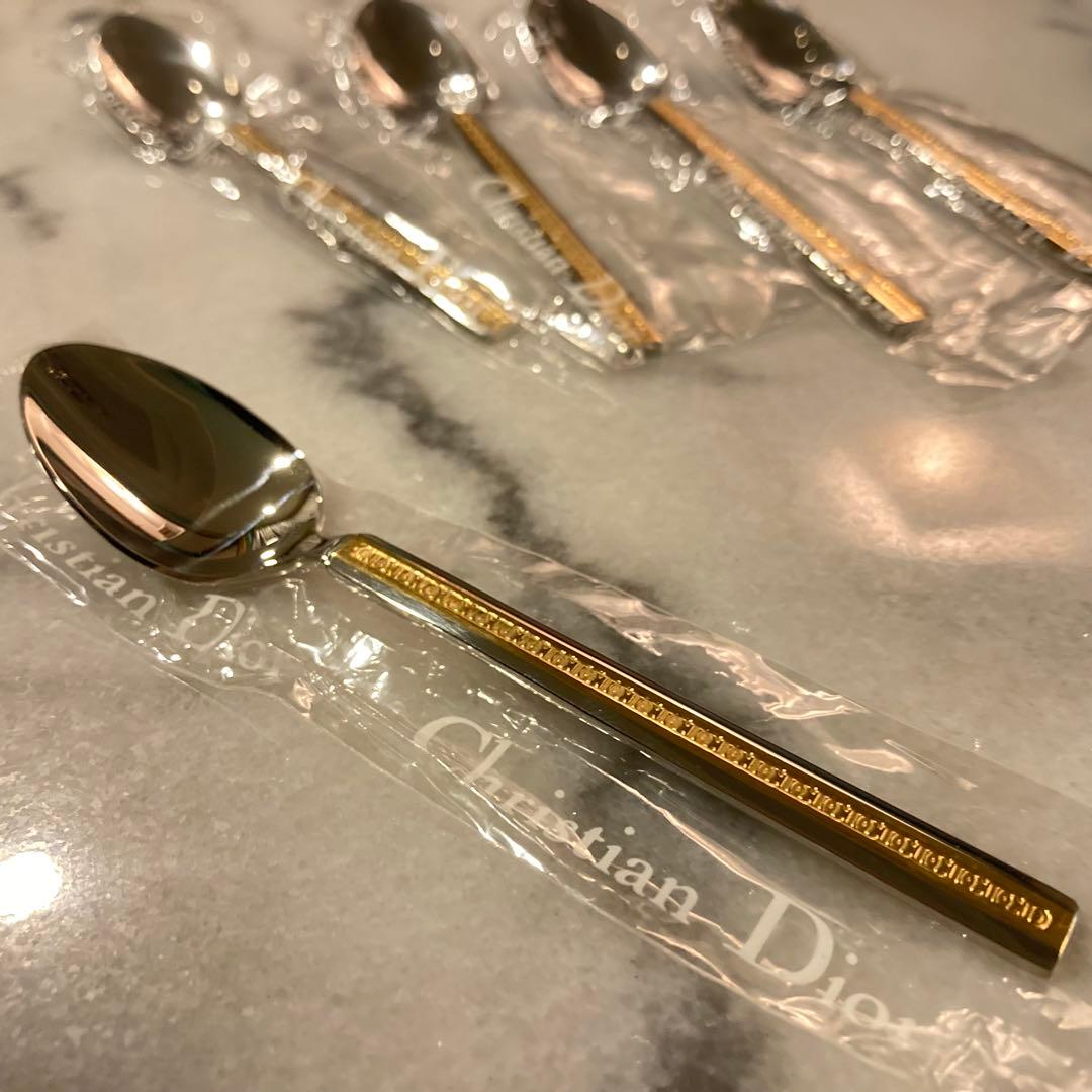 Christian Dior ディオール　スプーン カトラリー　5本セット　金彩