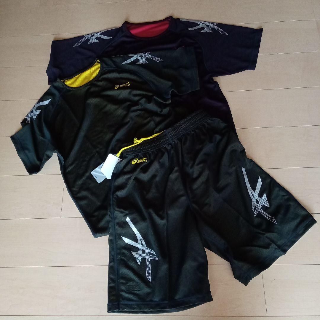 asics リバーシブルウェアセット Tシャツ ショーツ３枚　サイズL 未使用品