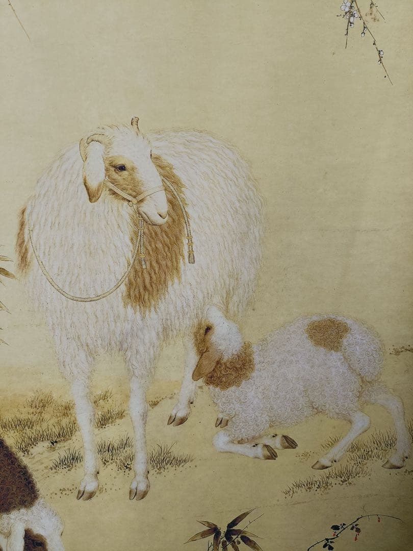 【郎世宁】开泰图 中国画 掛け軸 水墨画 和室 玄関 茶室 壁掛け 美術品
