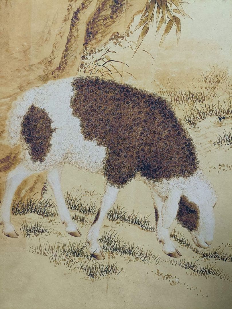 【郎世宁】开泰图 中国画 掛け軸 水墨画 和室 玄関 茶室 壁掛け 美術品