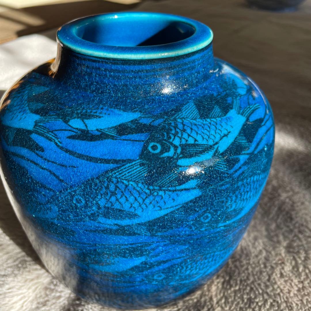 魚群の模様・花瓶・1969-1974・18cm・ 