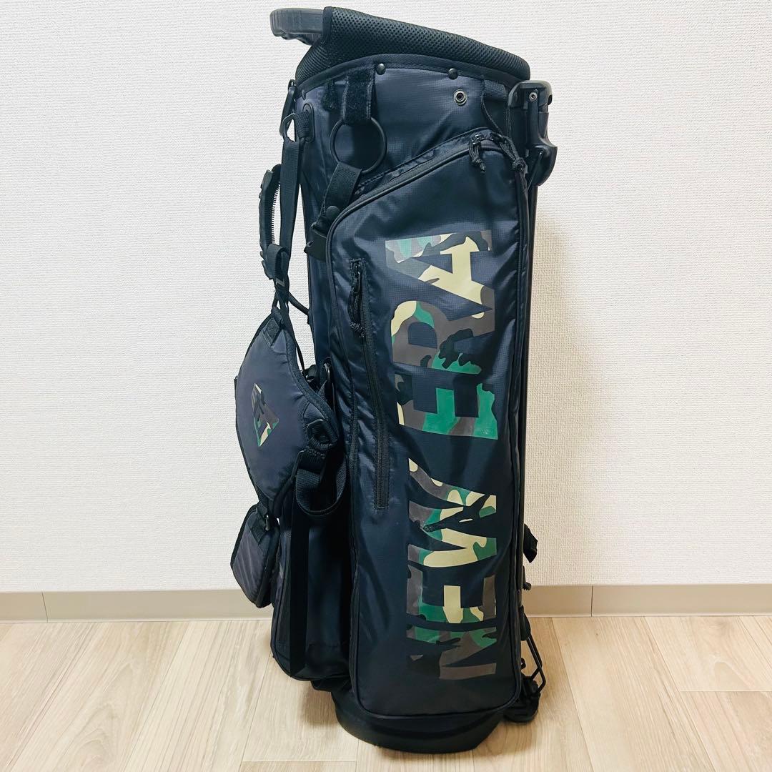 【人気】ニューエラ ゴルフ スタンドキャディバッグ カモフラ ブラック 極美品