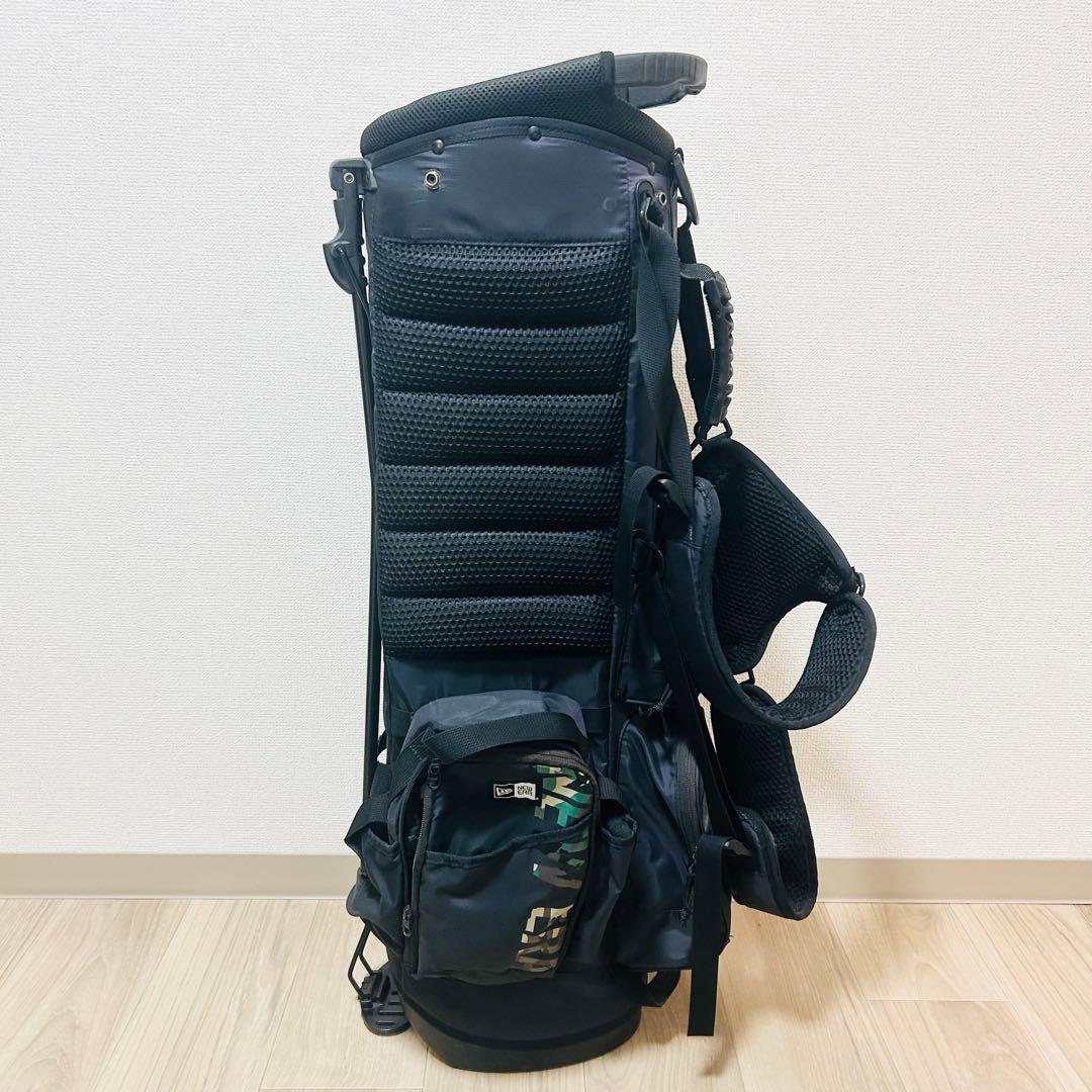 【人気】ニューエラ ゴルフ スタンドキャディバッグ カモフラ ブラック 極美品