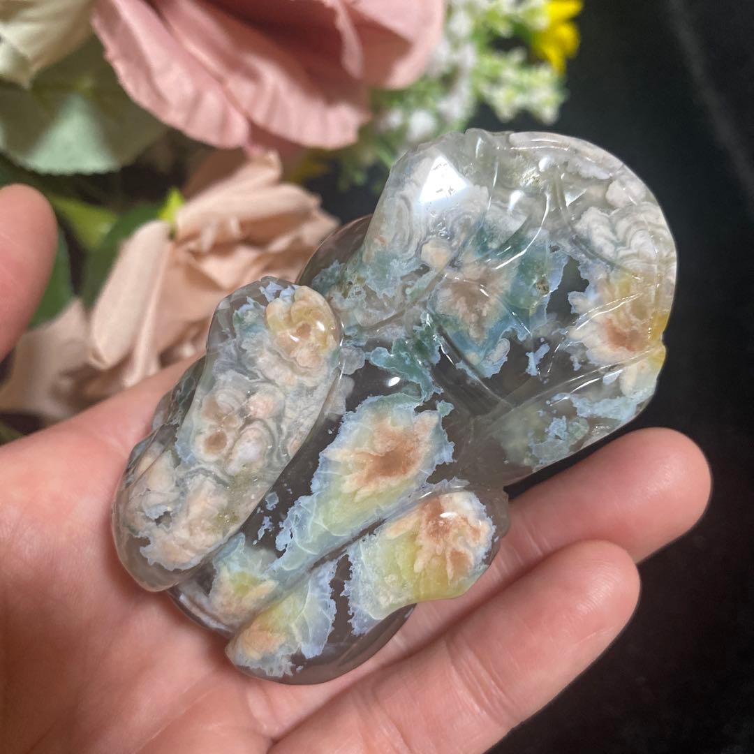 グリーン桜瑪瑙 貔貅