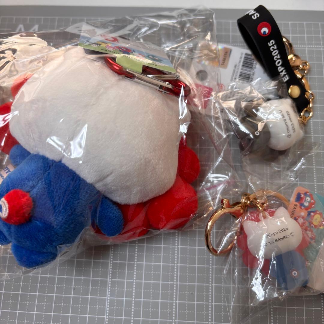 サンリオミャクミャク ハローキティ BC 赤青＋立体マスコットクリア 黒 キティ