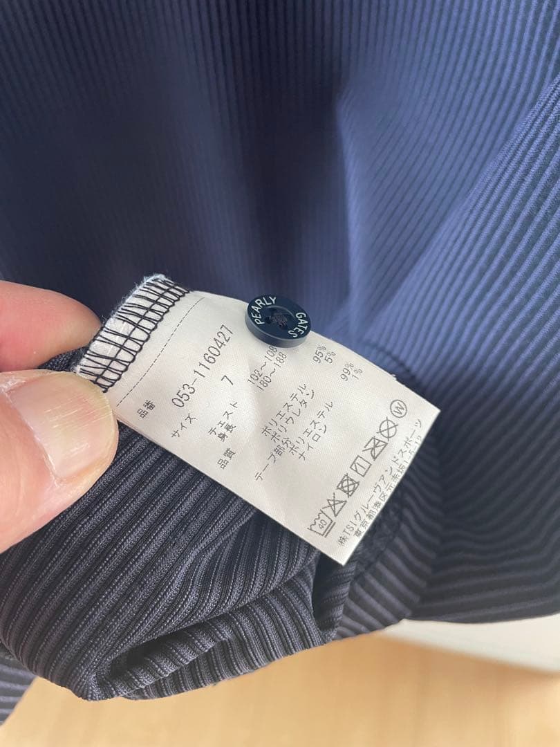 パーリーゲイツゴルフシャツ7美品 パープルxブラック
