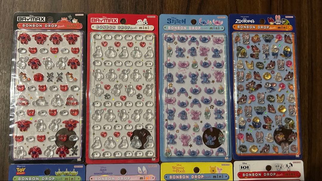 【正規品】ボンボンドロップシール　ディズニーミニ　8種類　コンプリートセット