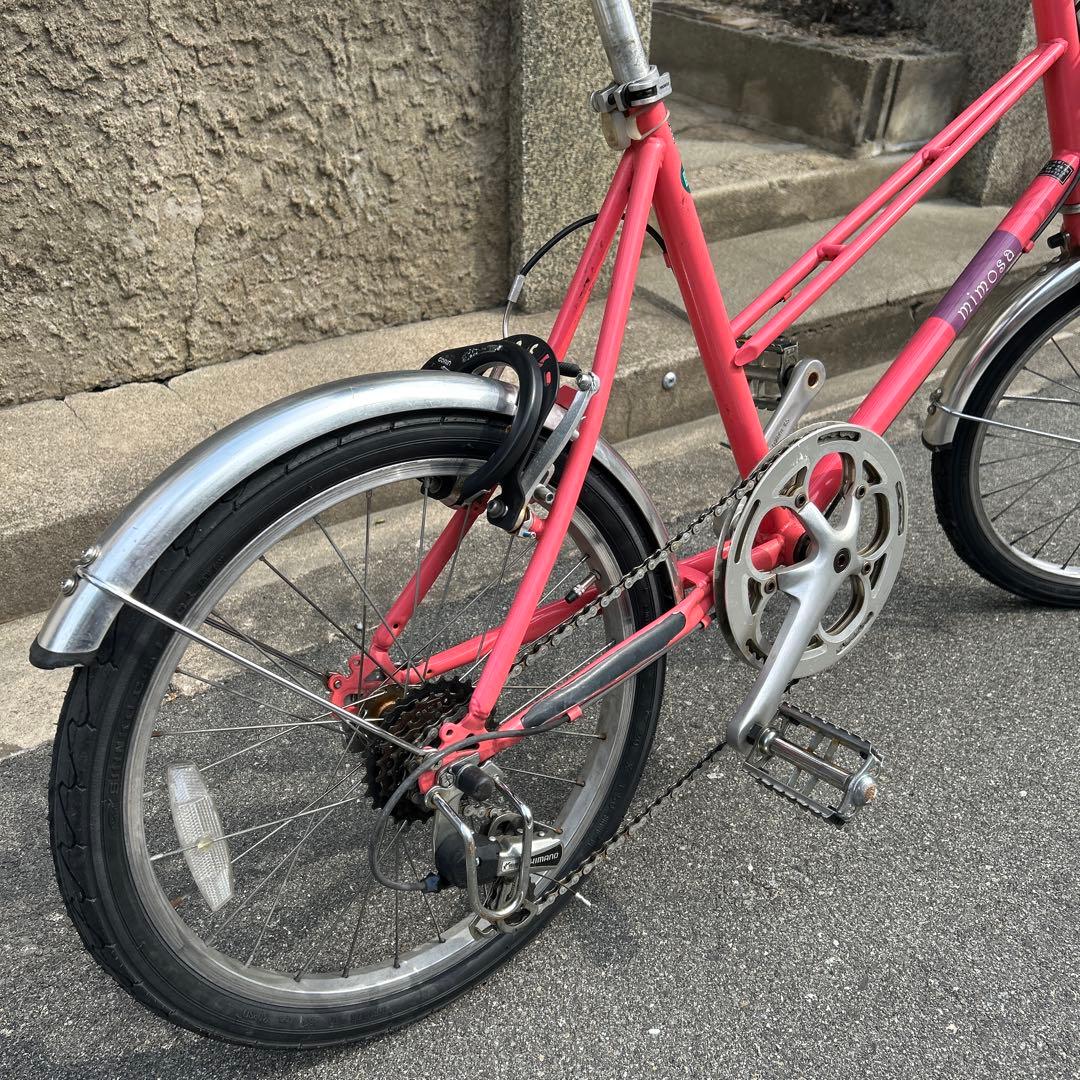 ミニベロ 自転車 バスケット付き　大阪より出品タイヤ前後新品交換済20インチ6段