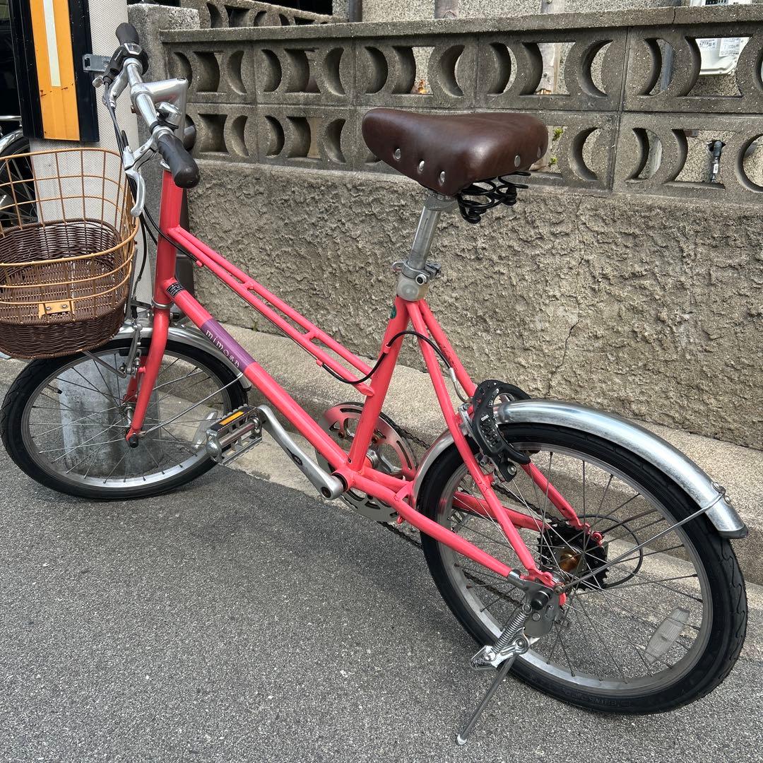 ミニベロ 自転車 バスケット付き　大阪より出品タイヤ前後新品交換済20インチ6段