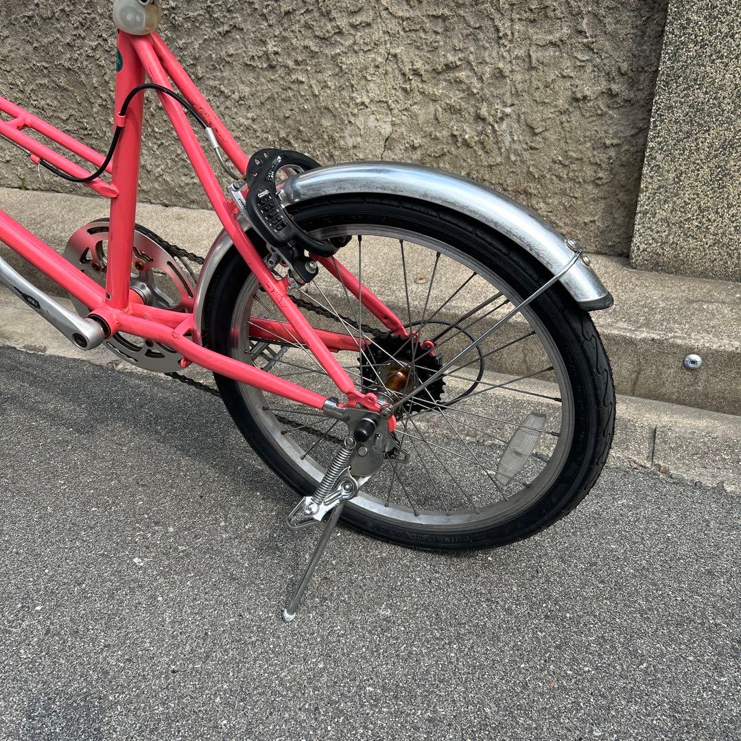 ミニベロ 自転車 バスケット付き　大阪より出品タイヤ前後新品交換済20インチ6段