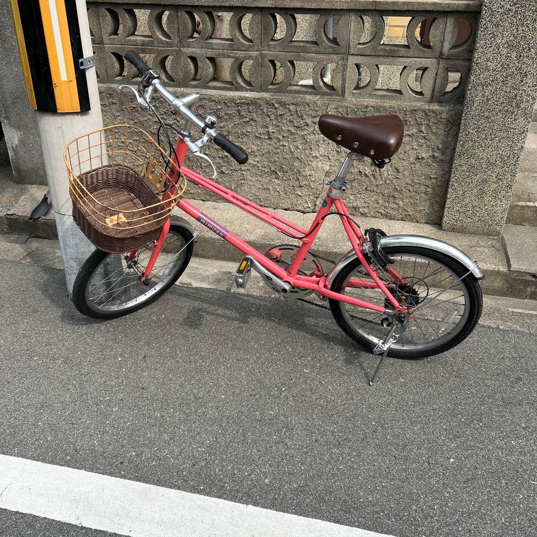 ミニベロ 自転車 バスケット付き　大阪より出品タイヤ前後新品交換済20インチ6段