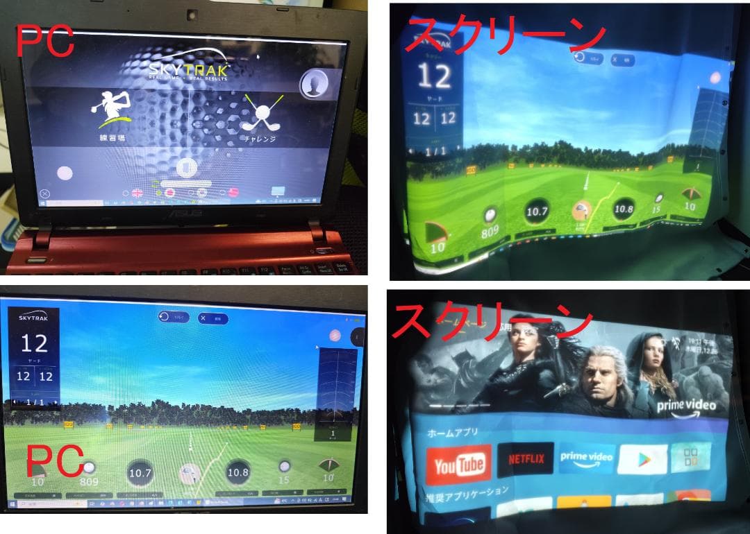 スカイトラック　すぐ使用可能　 登録済　プロジェクター、マット、スクリーン付き