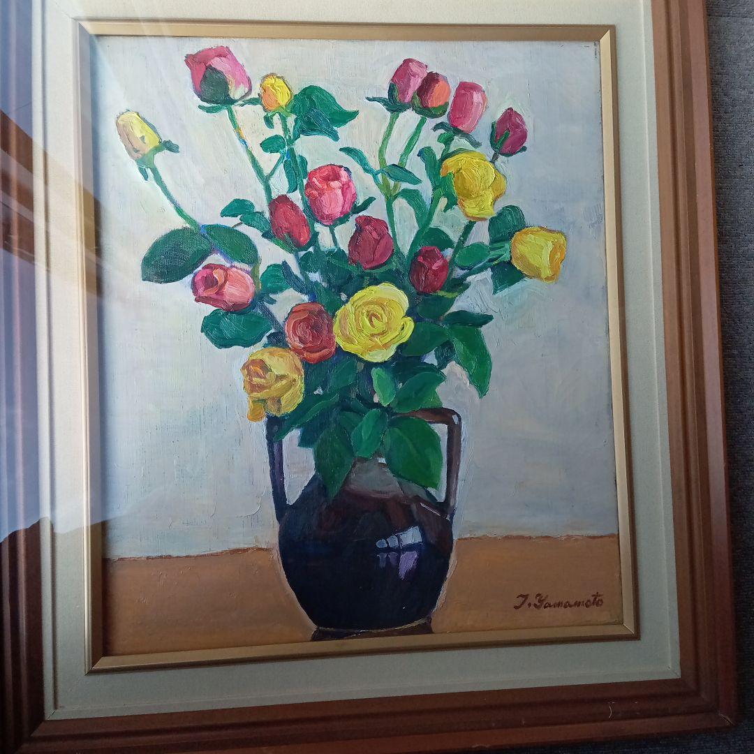 油彩画 薔薇の絵