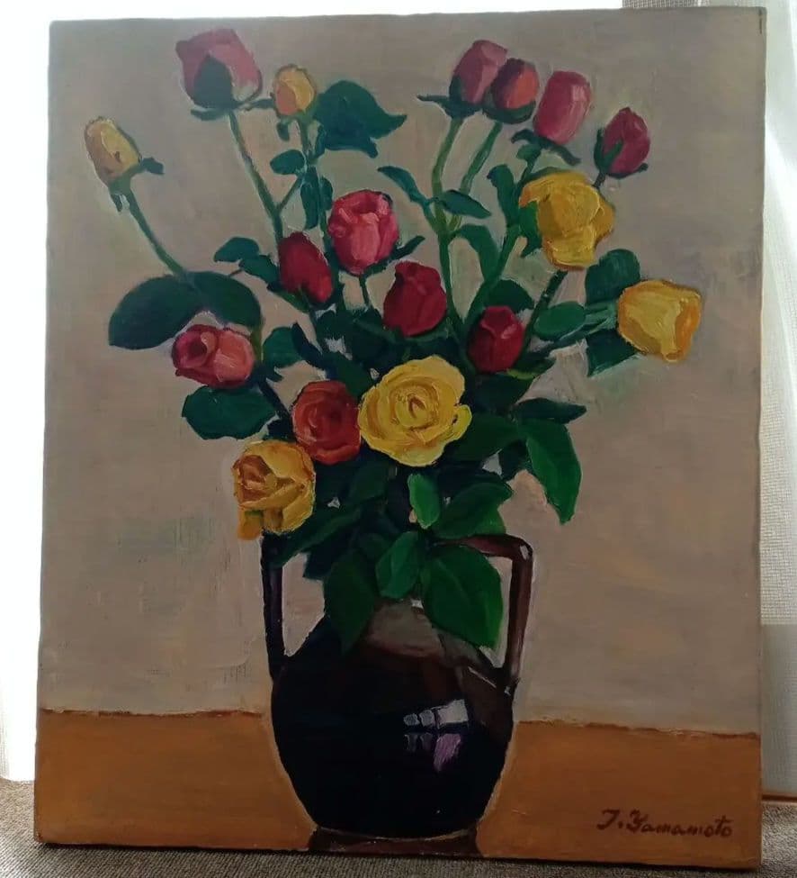 油彩画 薔薇の絵