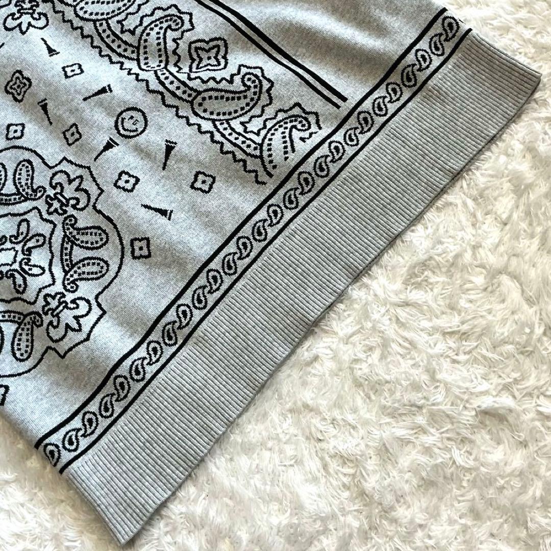 【美品】PEARLY GATES クルーネックニットプルオーバー　ライトグレー