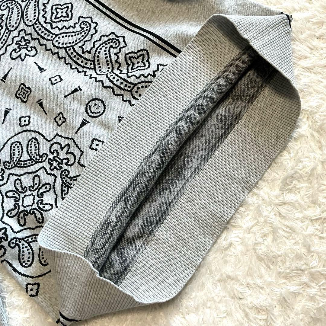 【美品】PEARLY GATES クルーネックニットプルオーバー　ライトグレー