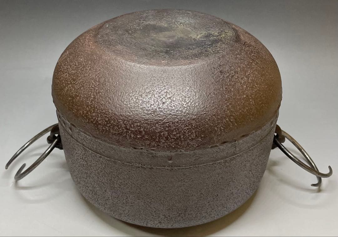 人間国宝　角谷一圭　萬代屋釜　茶釜　釜釻　四方桟共箱　i254