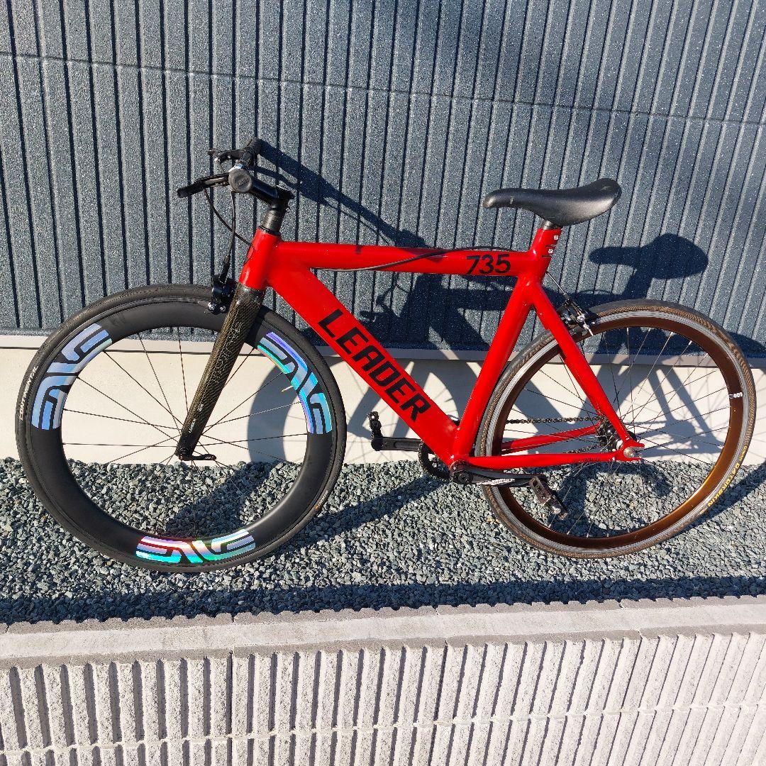 【送料込み】LEADER BIKE 735 65mmカーボンホイール 完成車体