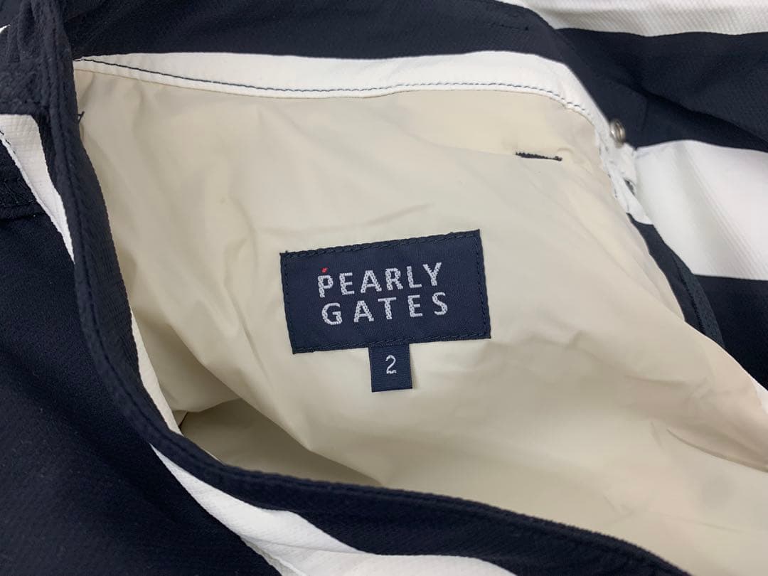 MN0626★PEARLY GATES レディース ゴルフパンツ 白ネイビー