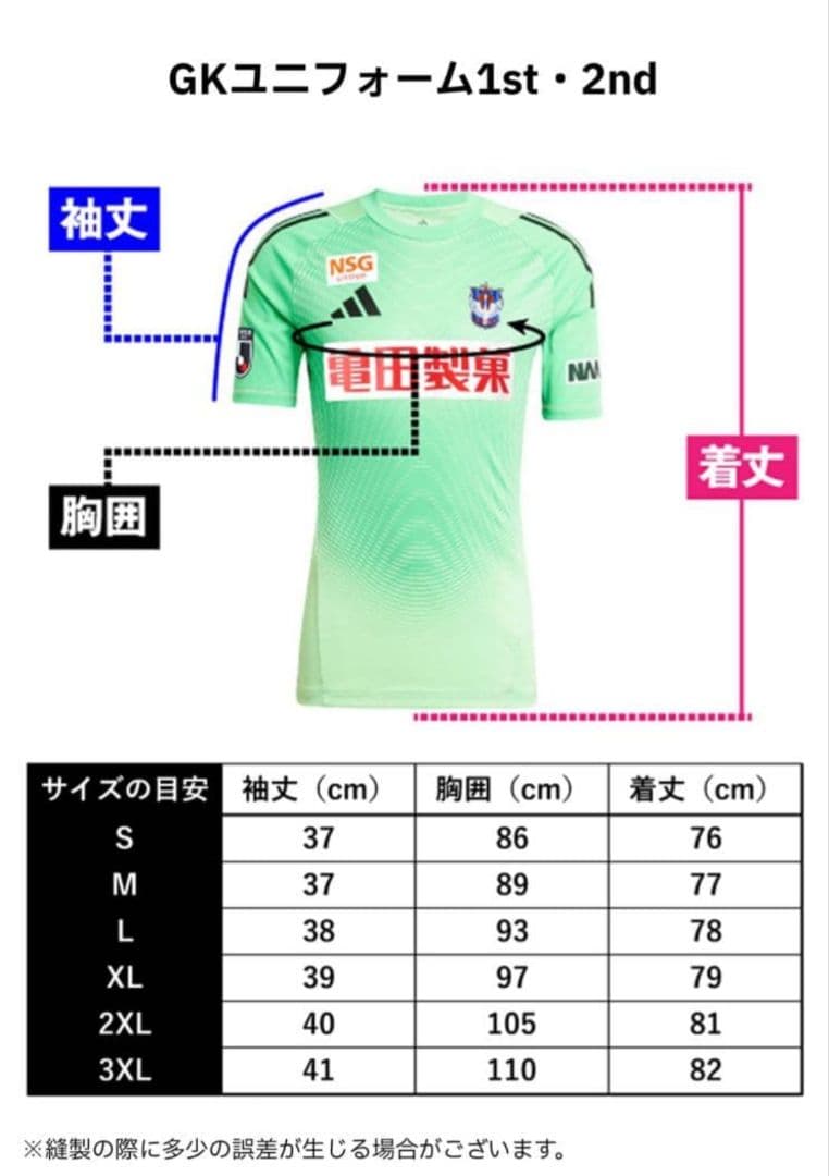 アルビレックス新潟　2025ユニフォーム　藤田　オーセンティックXL G