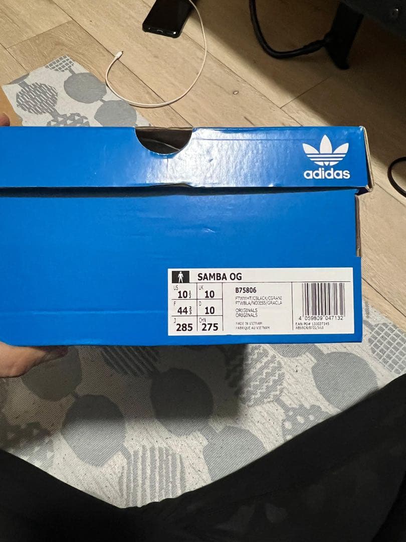 adidas SAMBA OG ホワイト/ブラック/グレー 10 27.5