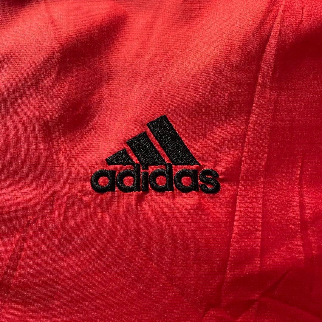 00's adidas GOLF ロゴ刺繍 中綿入り 古着 半袖 プルジャケット
